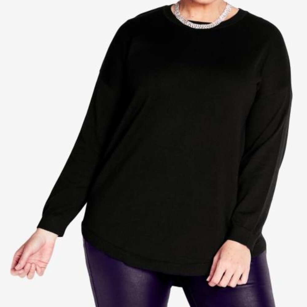 Avenue Black Crew Neck Sweater